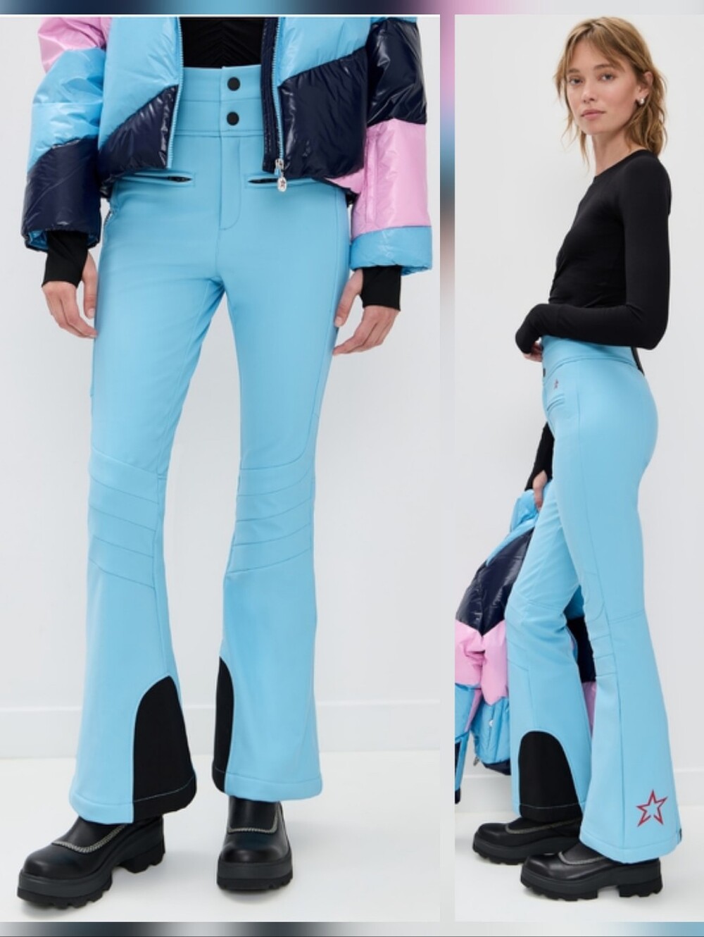 Perfect Moment High Waist Aurora Flare Ski Pants Alaskan Blue